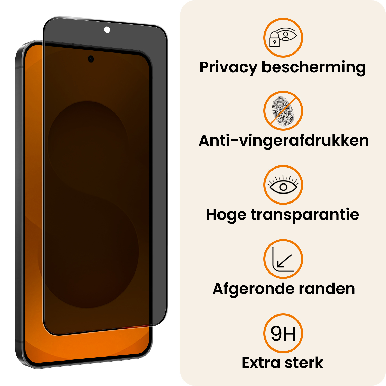 Nomfy Nomfy Samsung Galaxy S25 Screenprotector Glas Privacy - 3 PACK