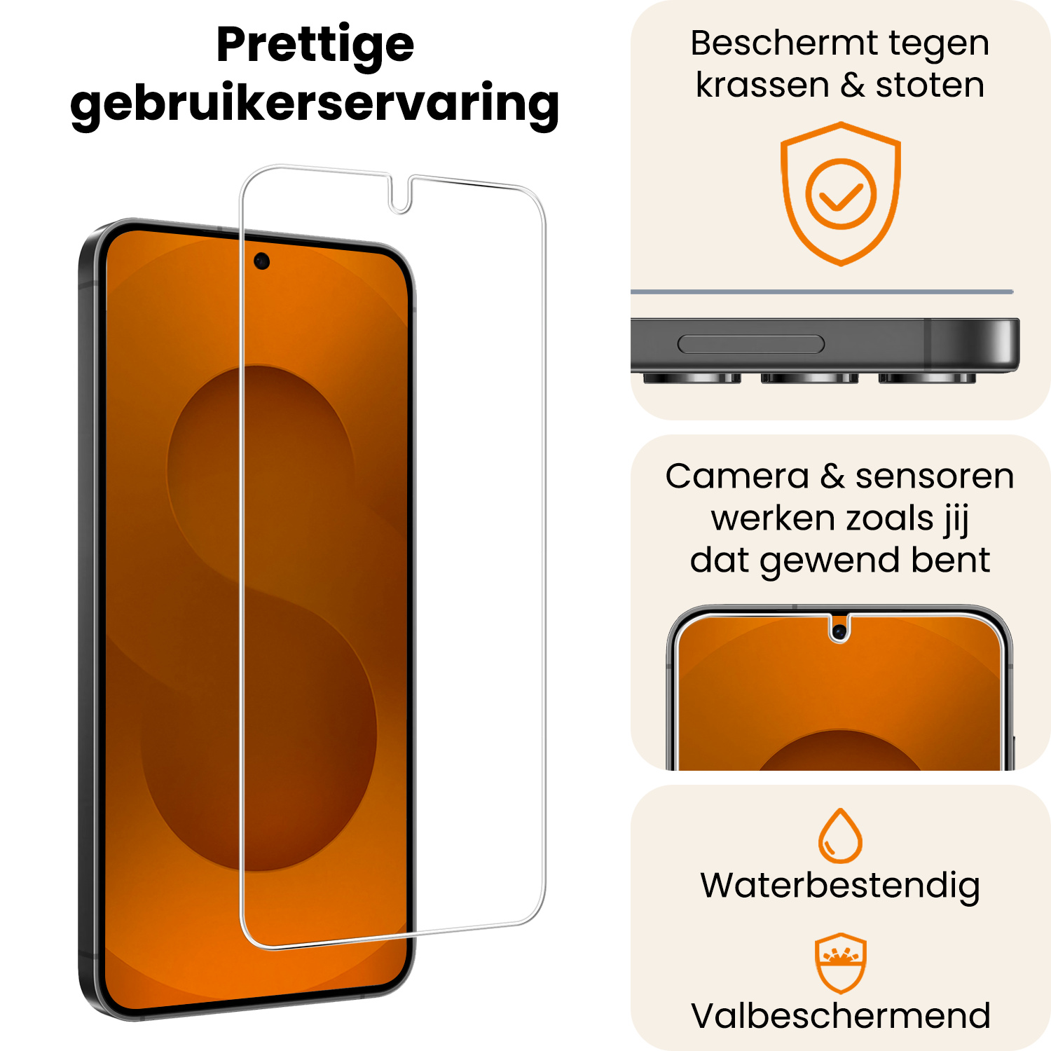 Nomfy Nomfy Samsung Galaxy S25 Screenprotector Met Installatieframe - 3 PACK