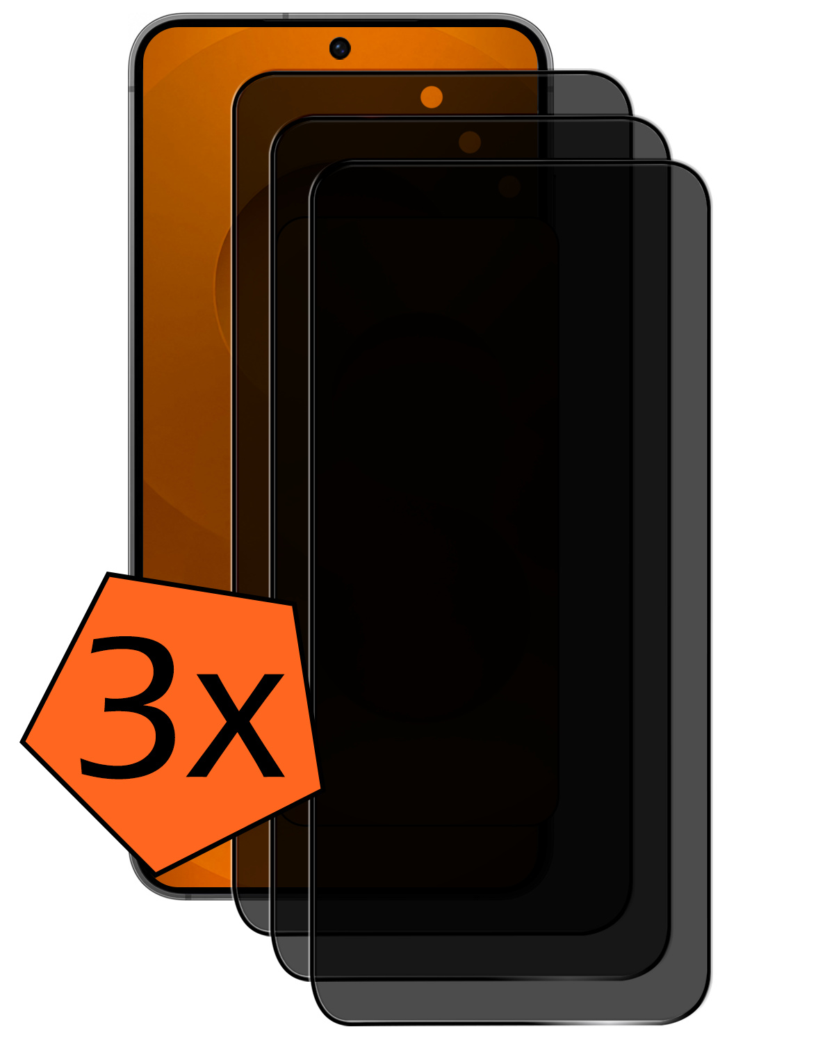 Nomfy Nomfy Samsung Galaxy S25 Plus Screenprotector Glas Privacy - 3 PACK