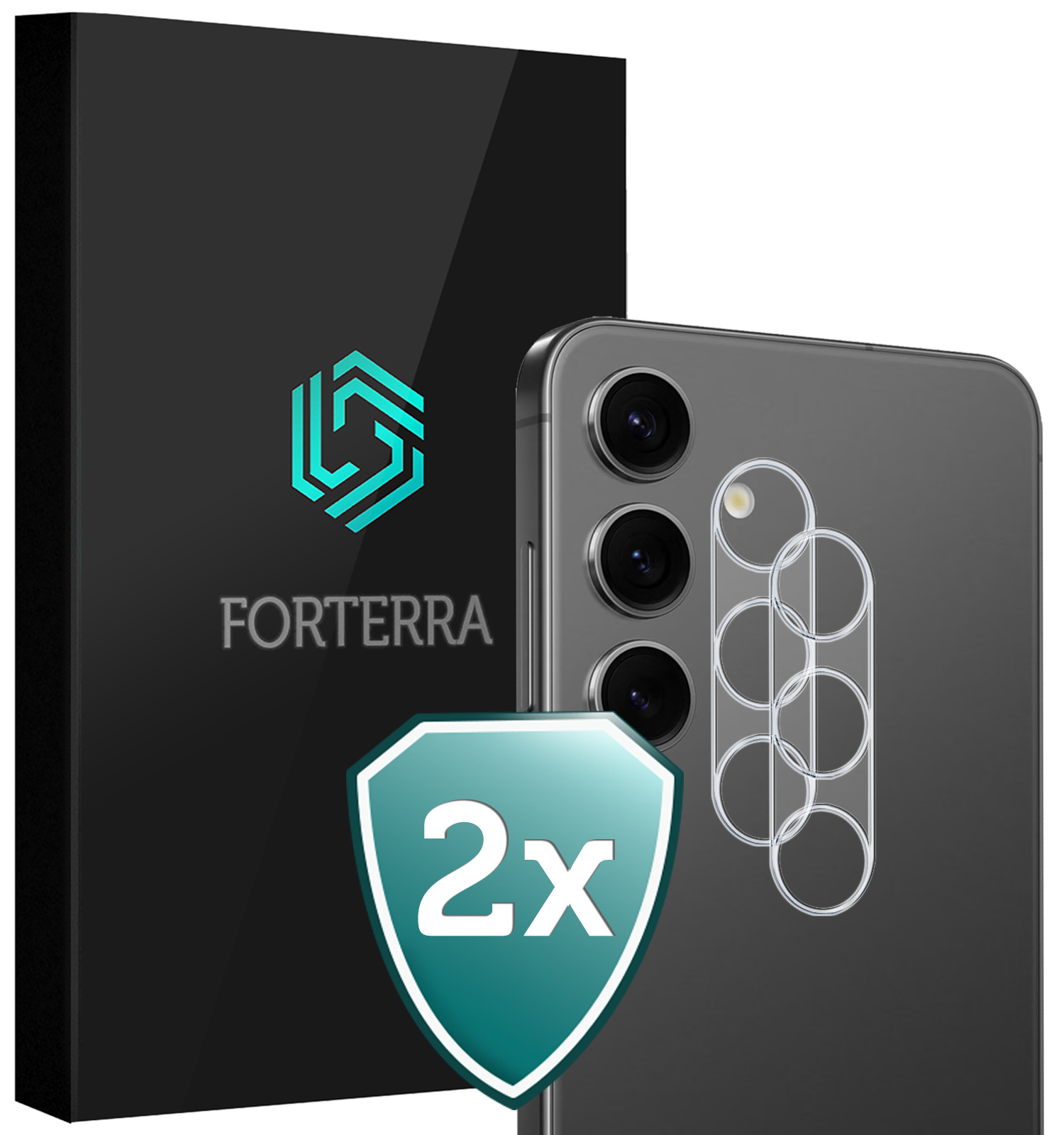 Forterra Forterra Samsung Galaxy S25 Camera Screenprotector - 2 PACK