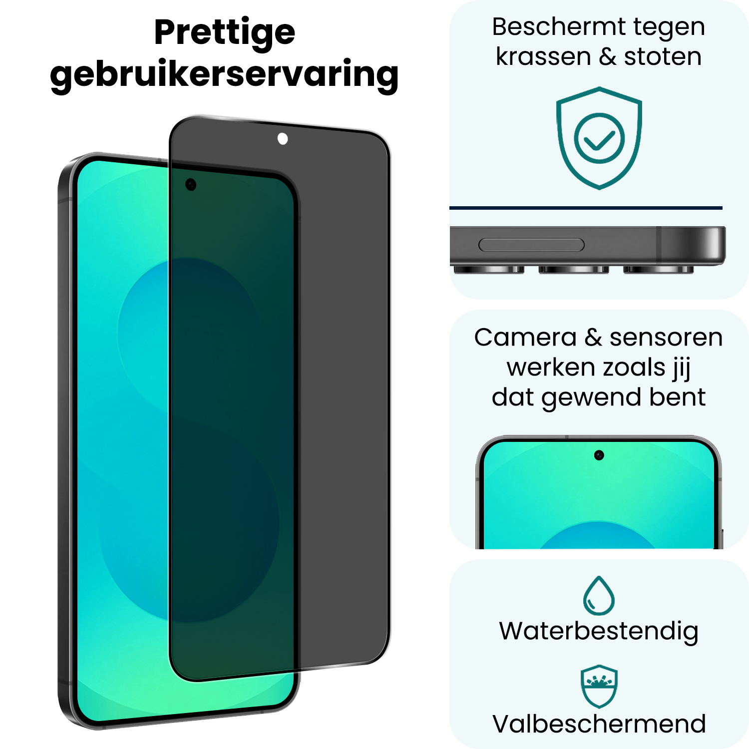 Forterra Forterra Samsung Galaxy S25 Screenprotector Glas Privacy - 3 PACK