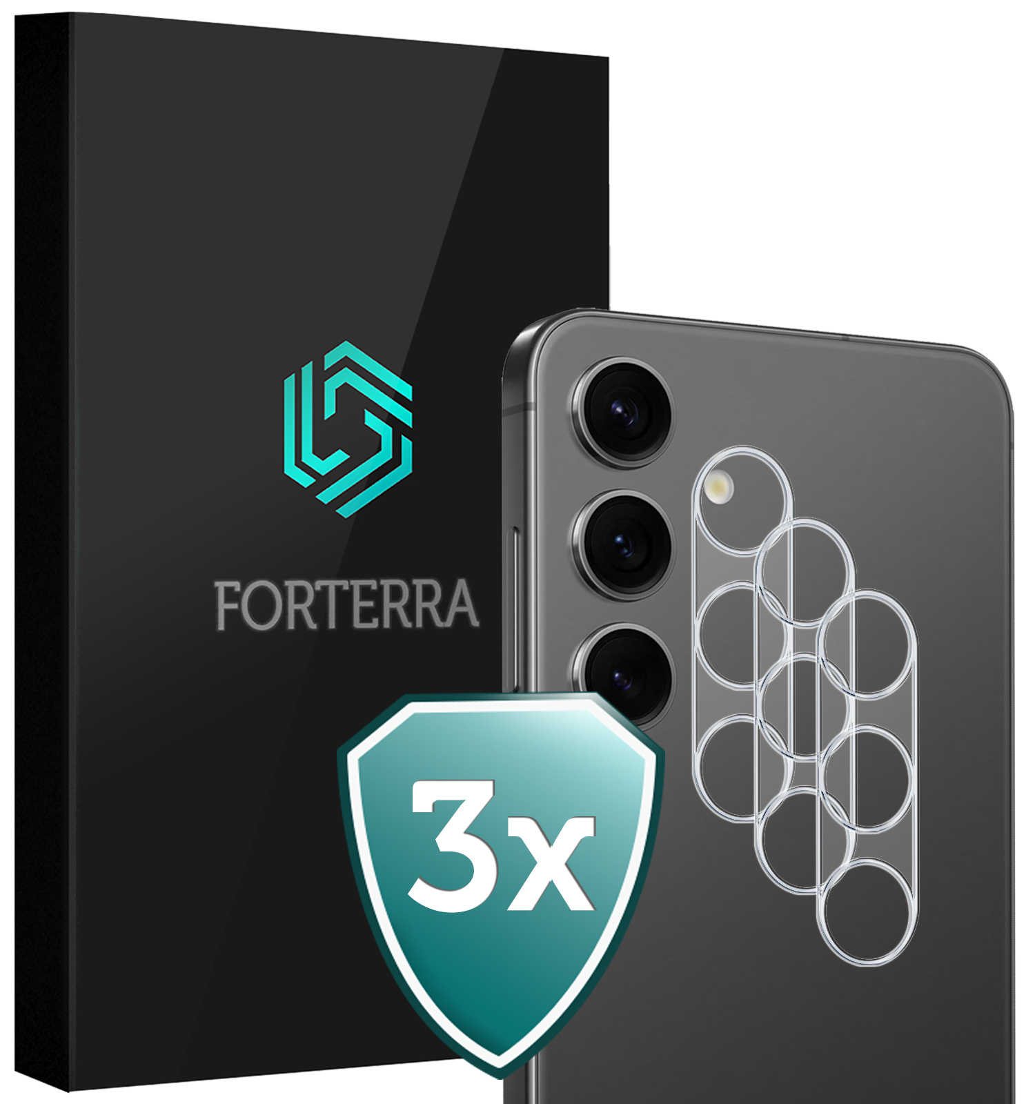 Forterra Forterra Samsung Galaxy S25 Plus Camera Screenprotector - 3 PACK
