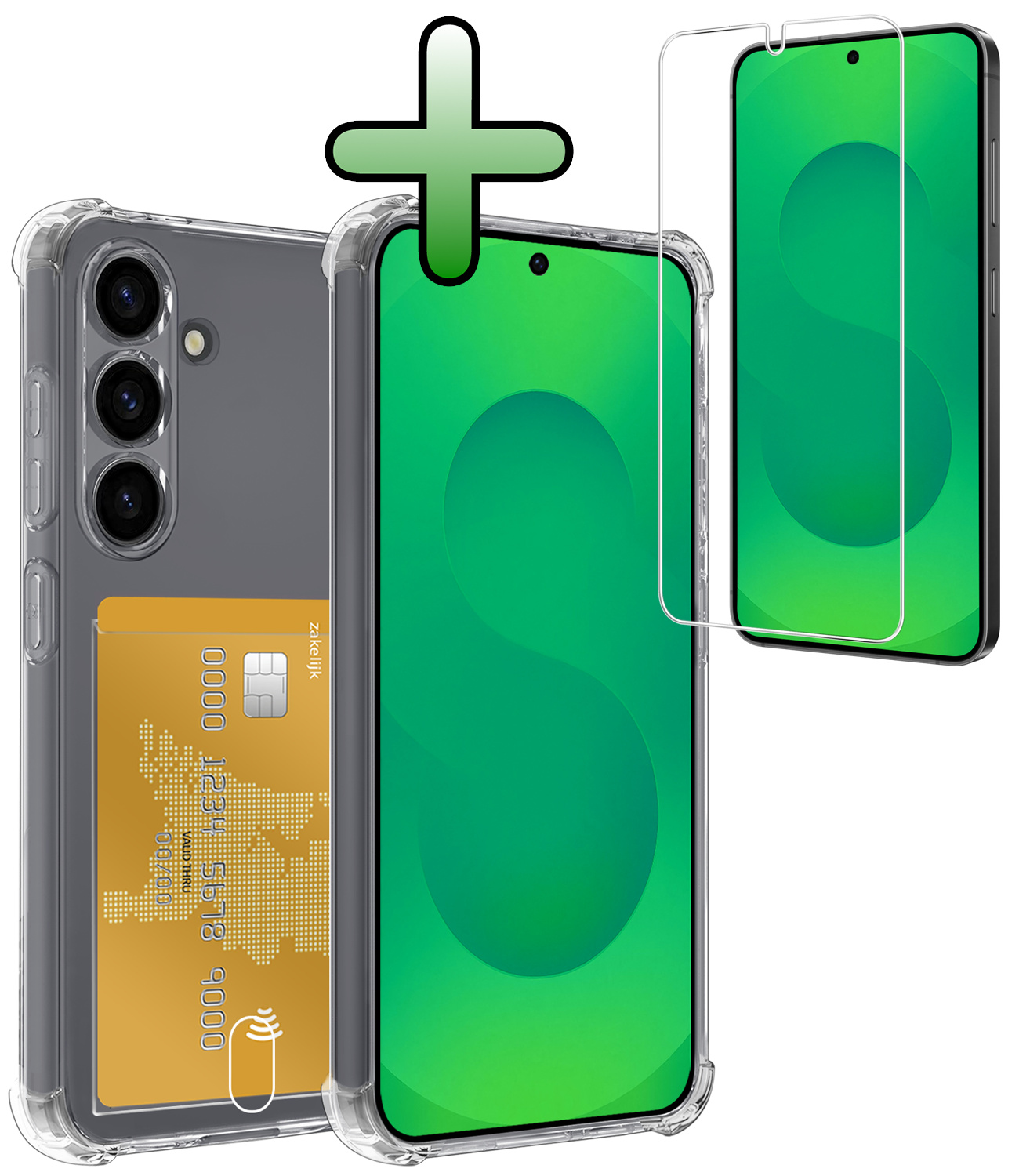 BASEY. BASEY. Samsung Galaxy S25 Hoesje Pashouder Met Screenprotector