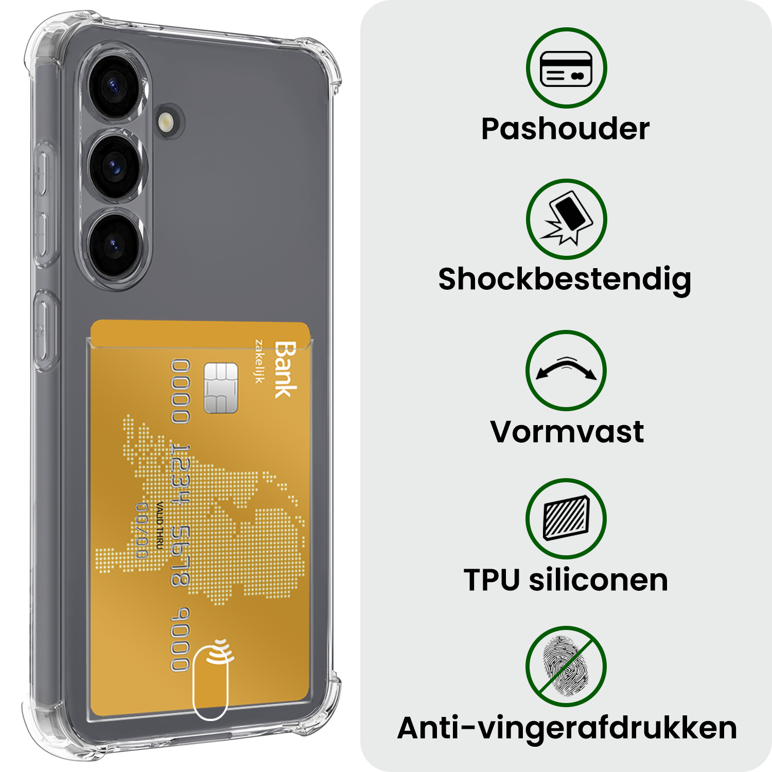 BASEY. BASEY. Samsung Galaxy S25 Hoesje Pashouder Met Screenprotector