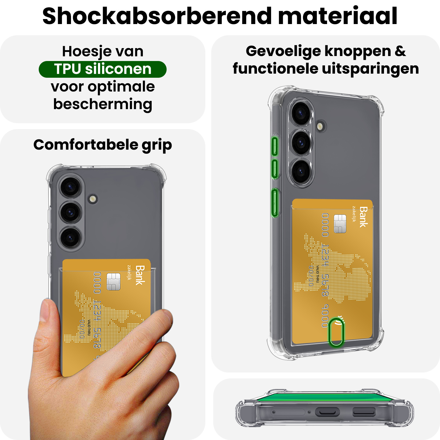 BASEY. BASEY. Samsung Galaxy S25 Plus Hoesje Pashouder Met Screenprotector