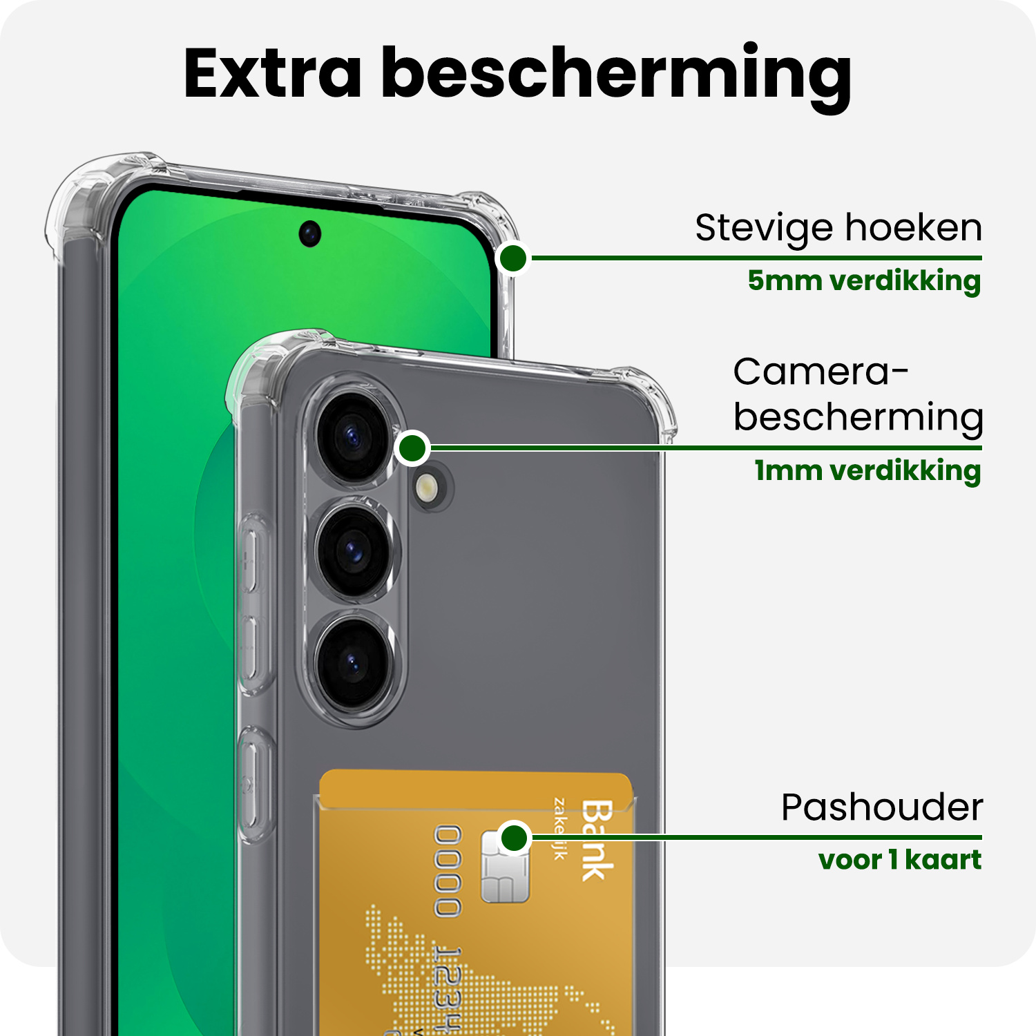 BASEY. BASEY. Samsung Galaxy S25 Plus Hoesje Pashouder Met 2x Screenprotector