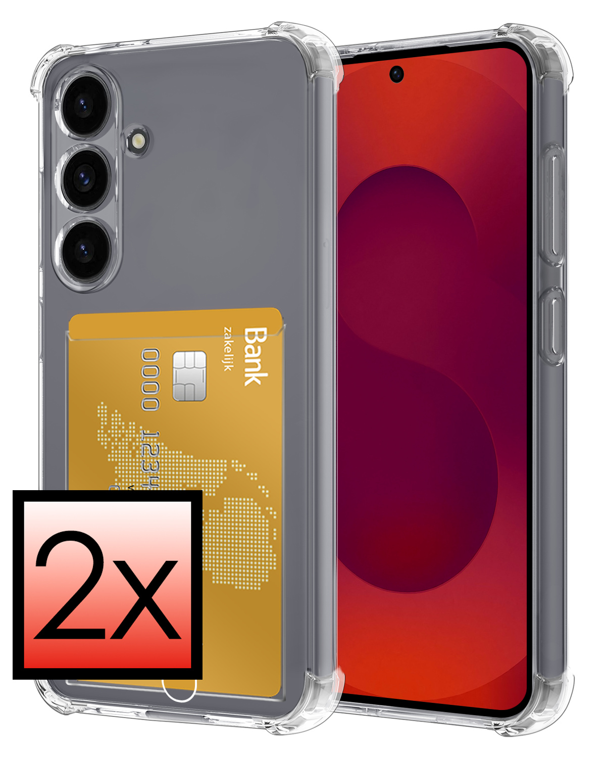 NoXx NoXx Samsung Galaxy S25 Hoesje Pashouder - 2 PACK