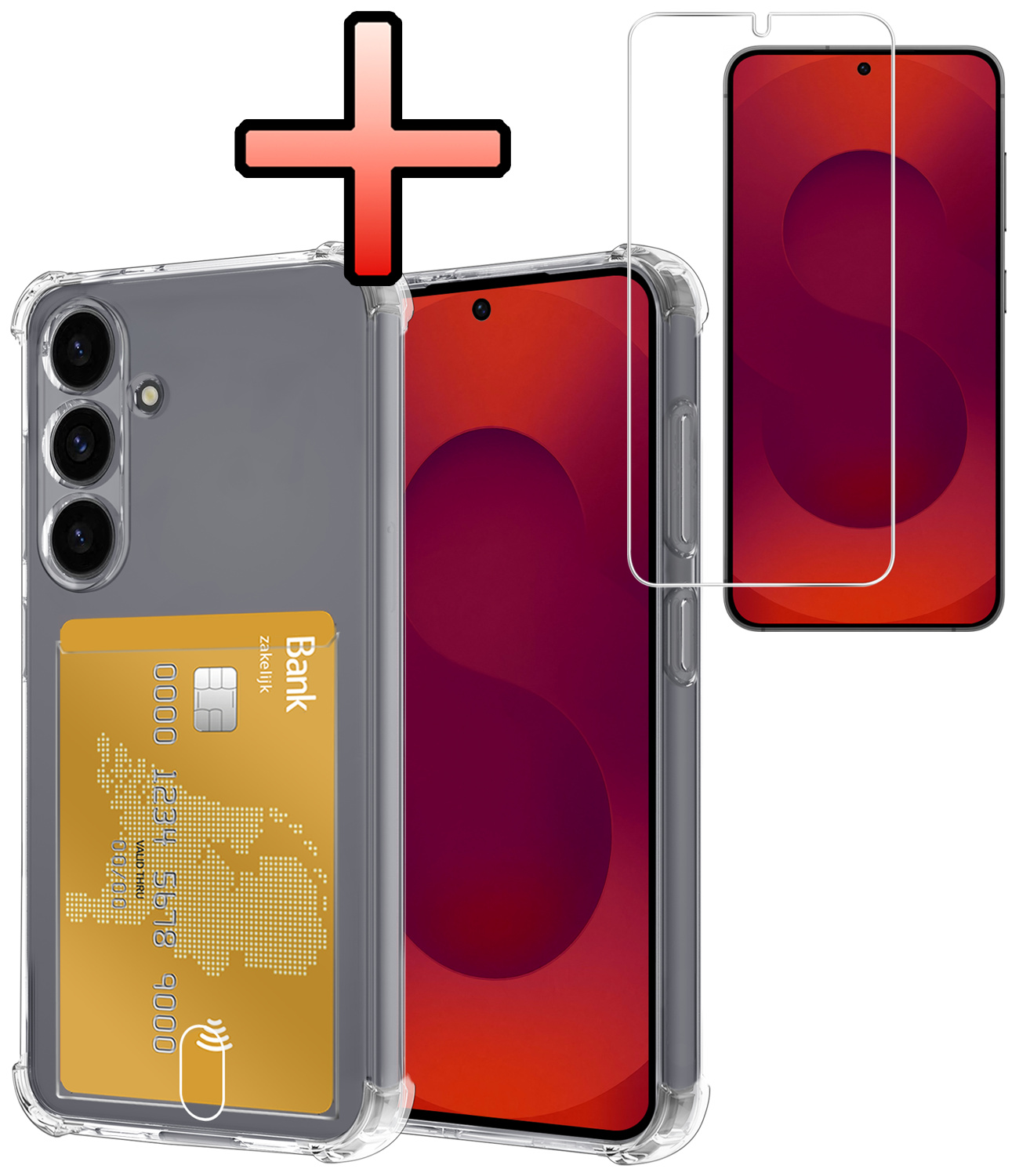 NoXx NoXx Samsung Galaxy S25 Plus Hoesje Pashouder Met Screenprotector