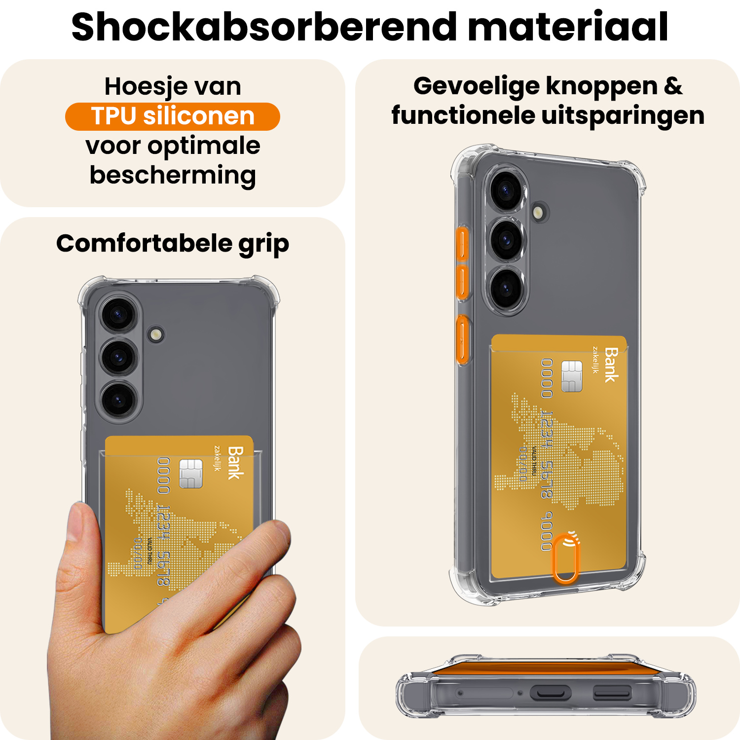 Nomfy Nomfy Samsung Galaxy S25 Hoesje Pashouder - 2 PACK