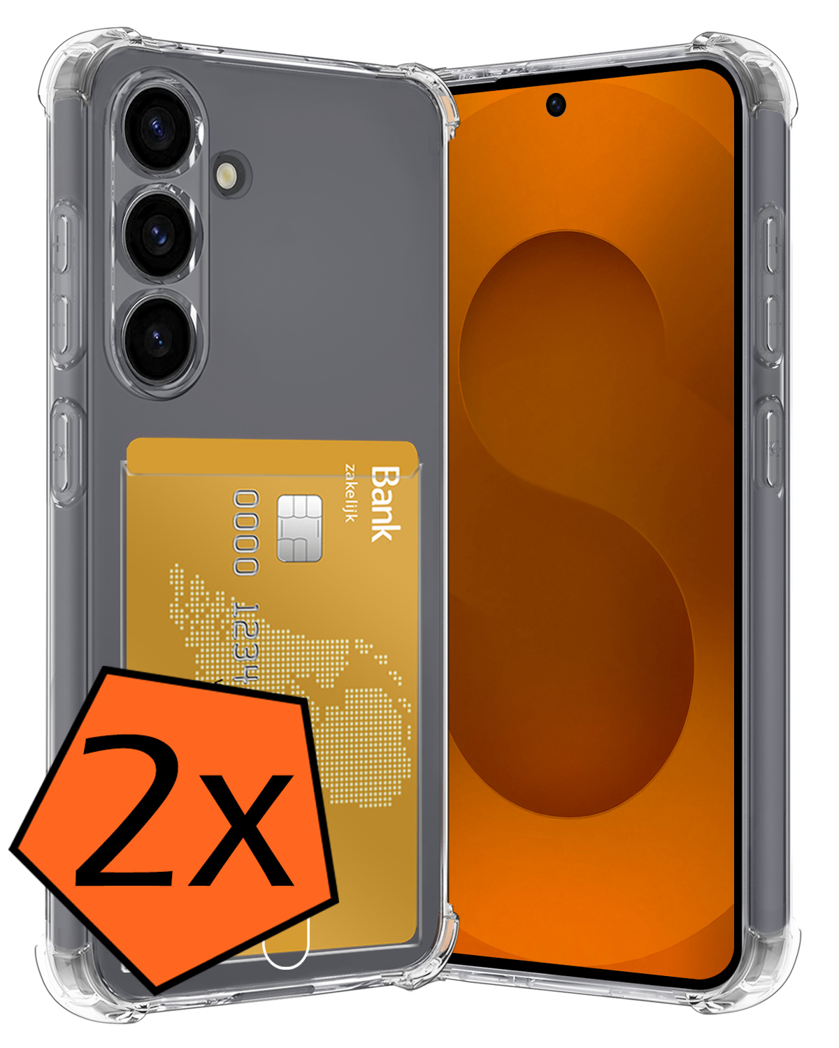 Nomfy Nomfy Samsung Galaxy S25 Plus Hoesje Pashouder - 2 PACK