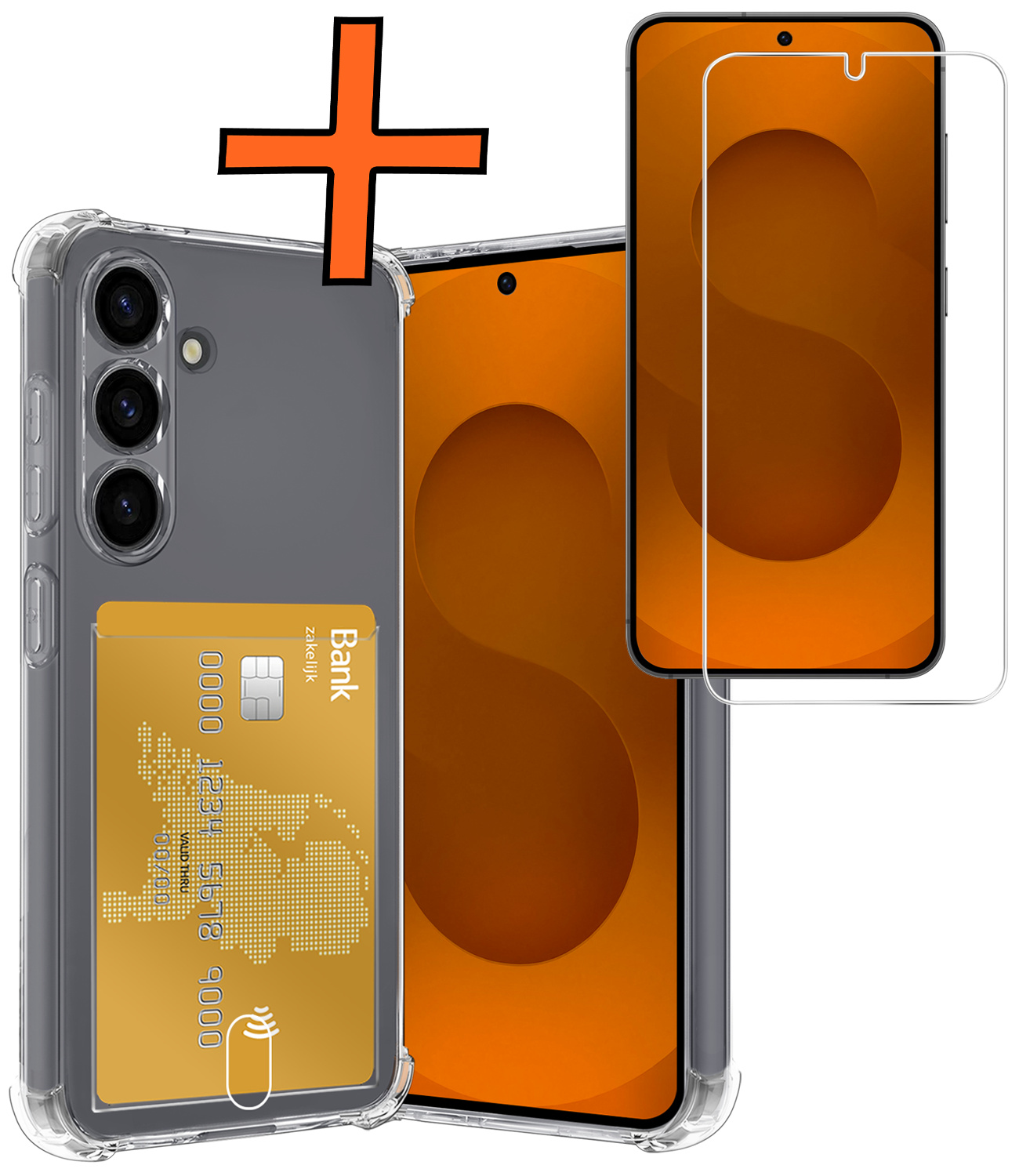 Nomfy Nomfy Samsung Galaxy S25 Plus Hoesje Pashouder Met Screenprotector