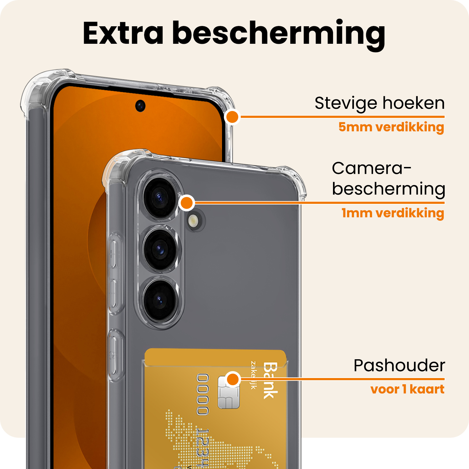 Nomfy Nomfy Samsung Galaxy S25 Plus Hoesje Pashouder Met Screenprotector