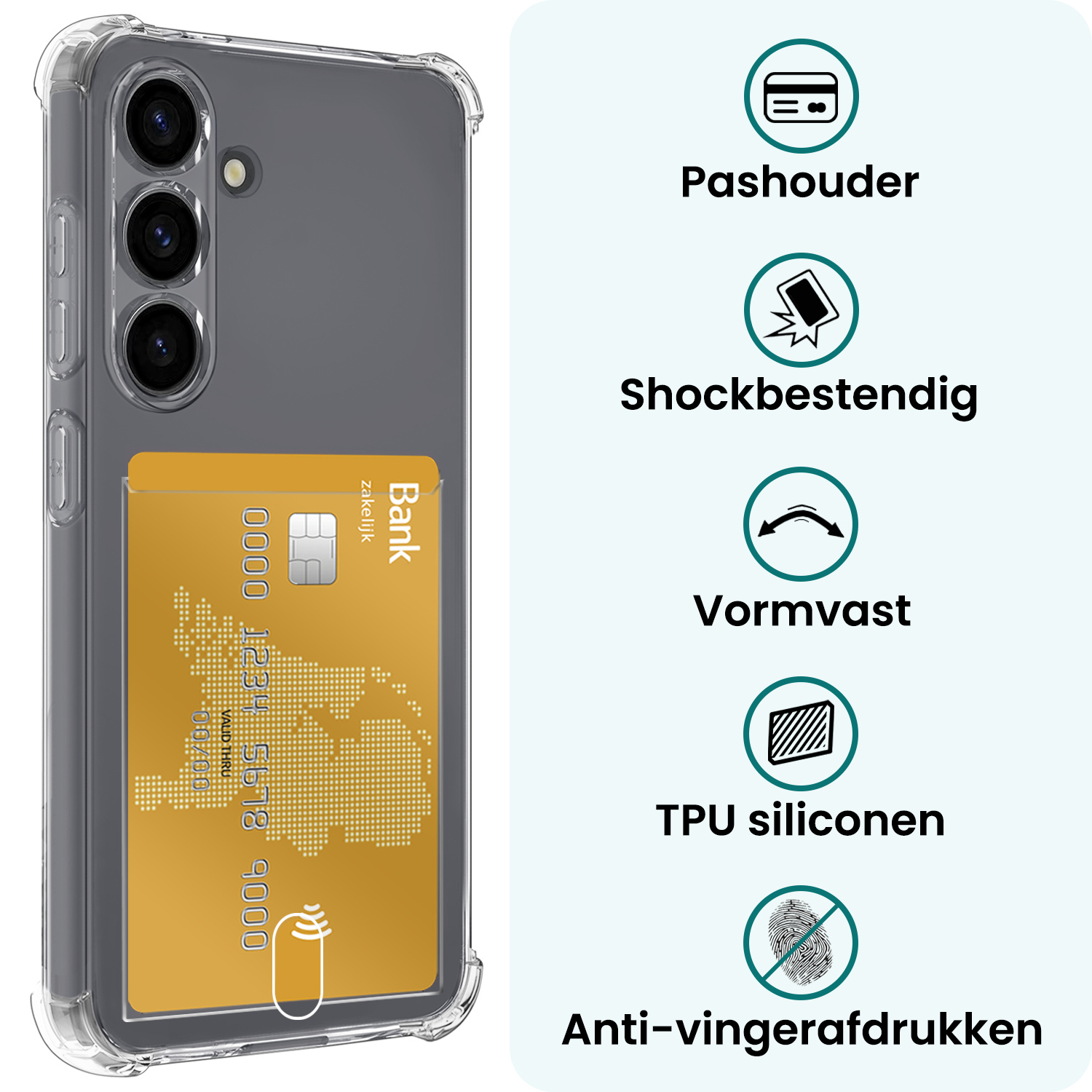 Forterra Forterra Samsung Galaxy S25 Hoesje Pashouder Met 2x Screenprotector