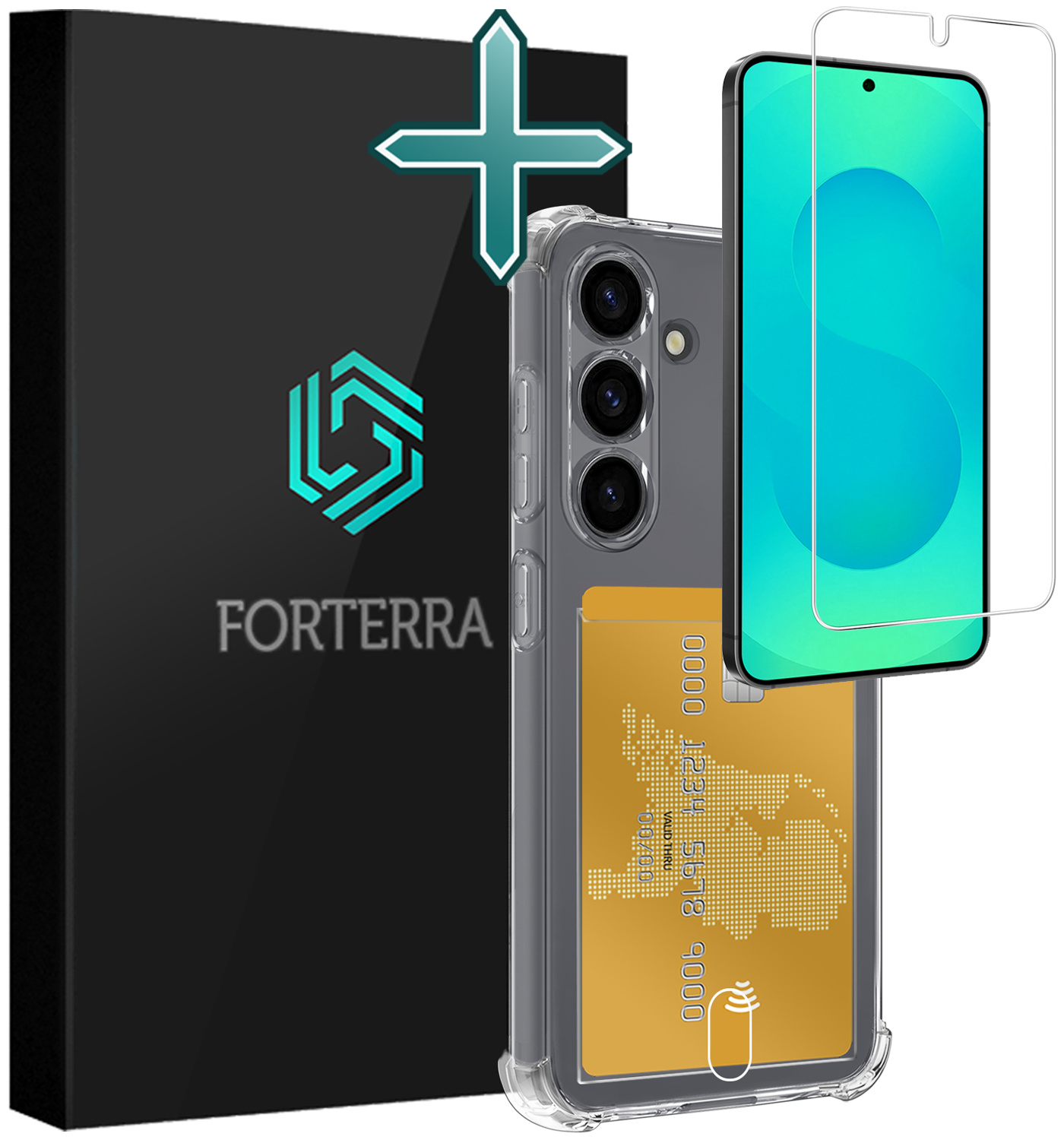 Forterra Forterra Samsung Galaxy S25 Plus Hoesje Pashouder Met Screenprotector