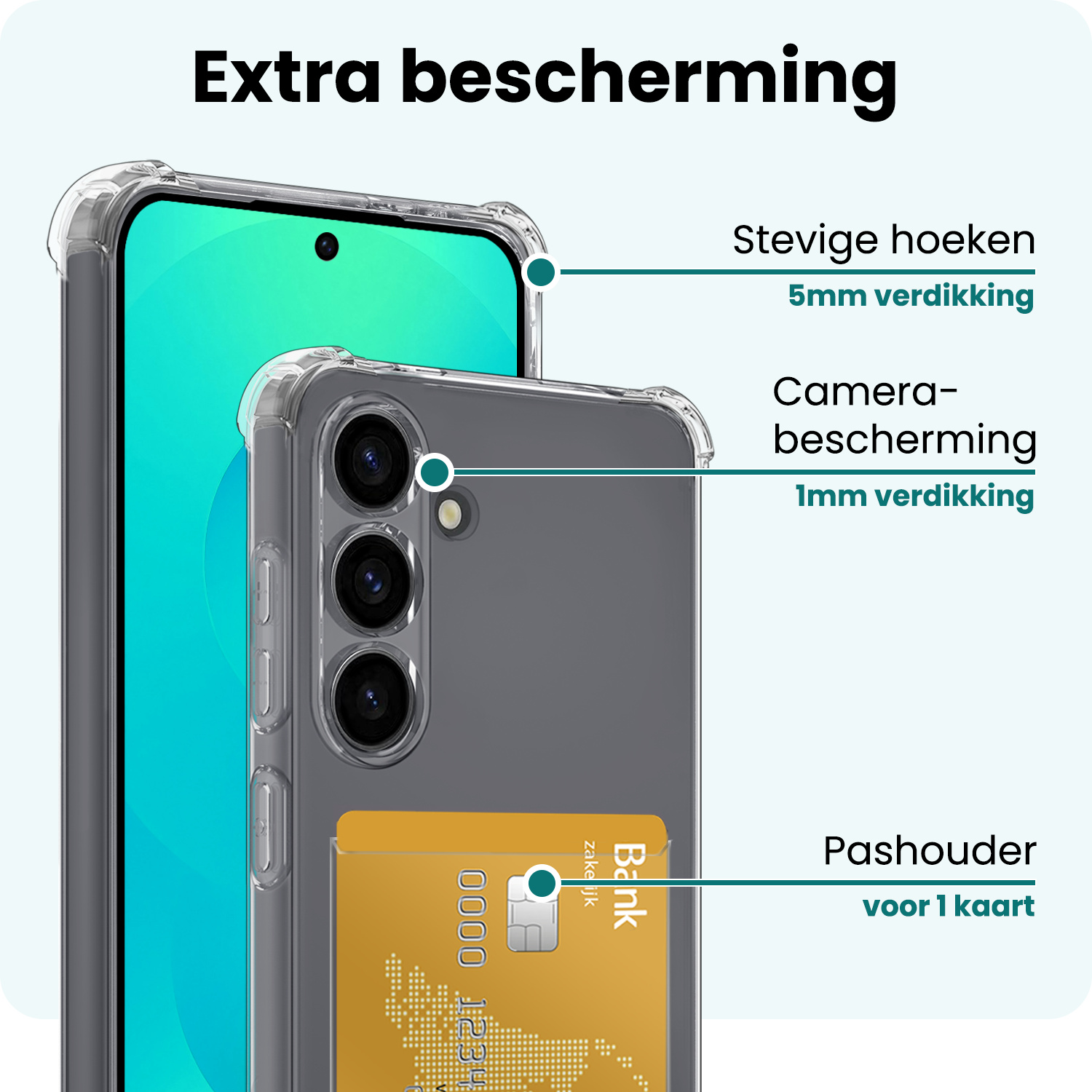 Forterra Forterra Samsung Galaxy S25 Plus Hoesje Pashouder Met 2x Screenprotector