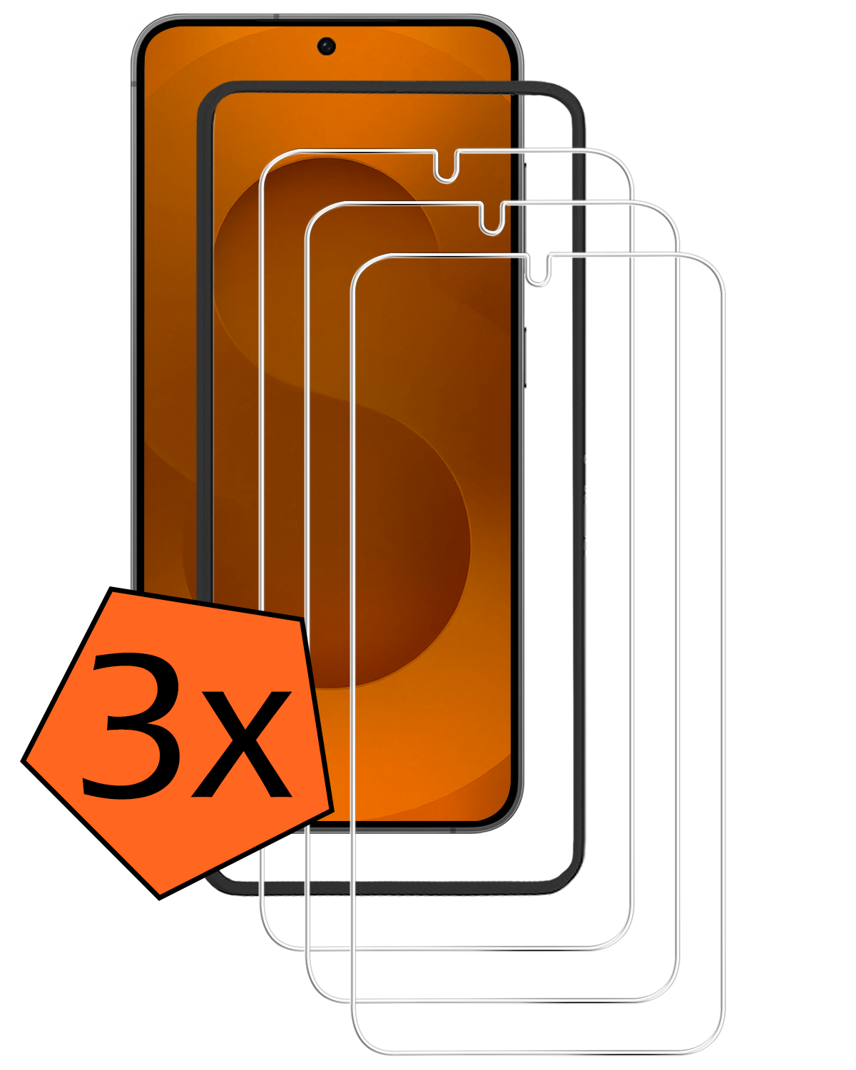 Nomfy Nomfy Samsung Galaxy S25 Screenprotector Met Installatieframe - 3 PACK