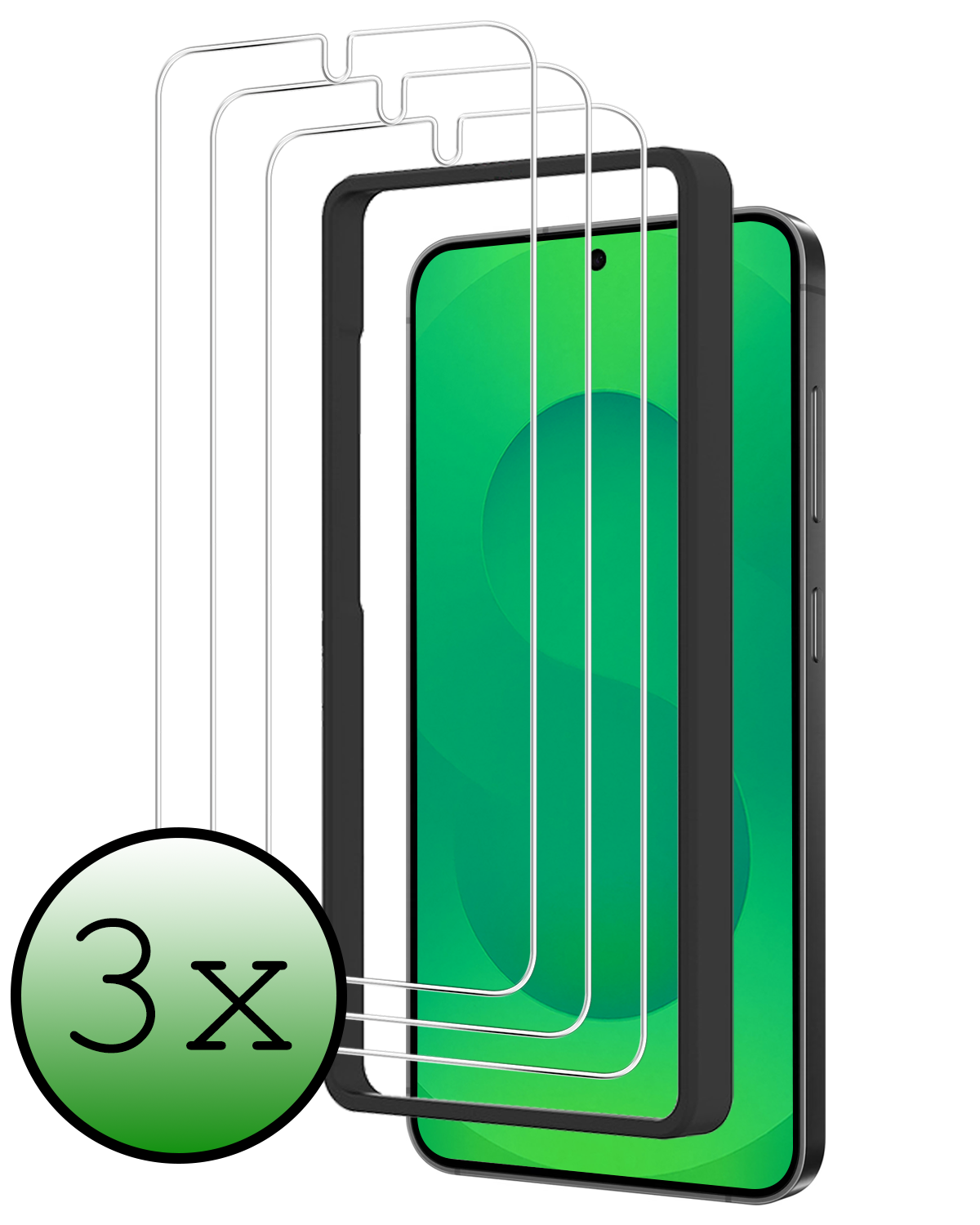 BASEY. BASEY. Samsung Galaxy S25 Plus Screenprotector Met Installatieframe - 3 PACK