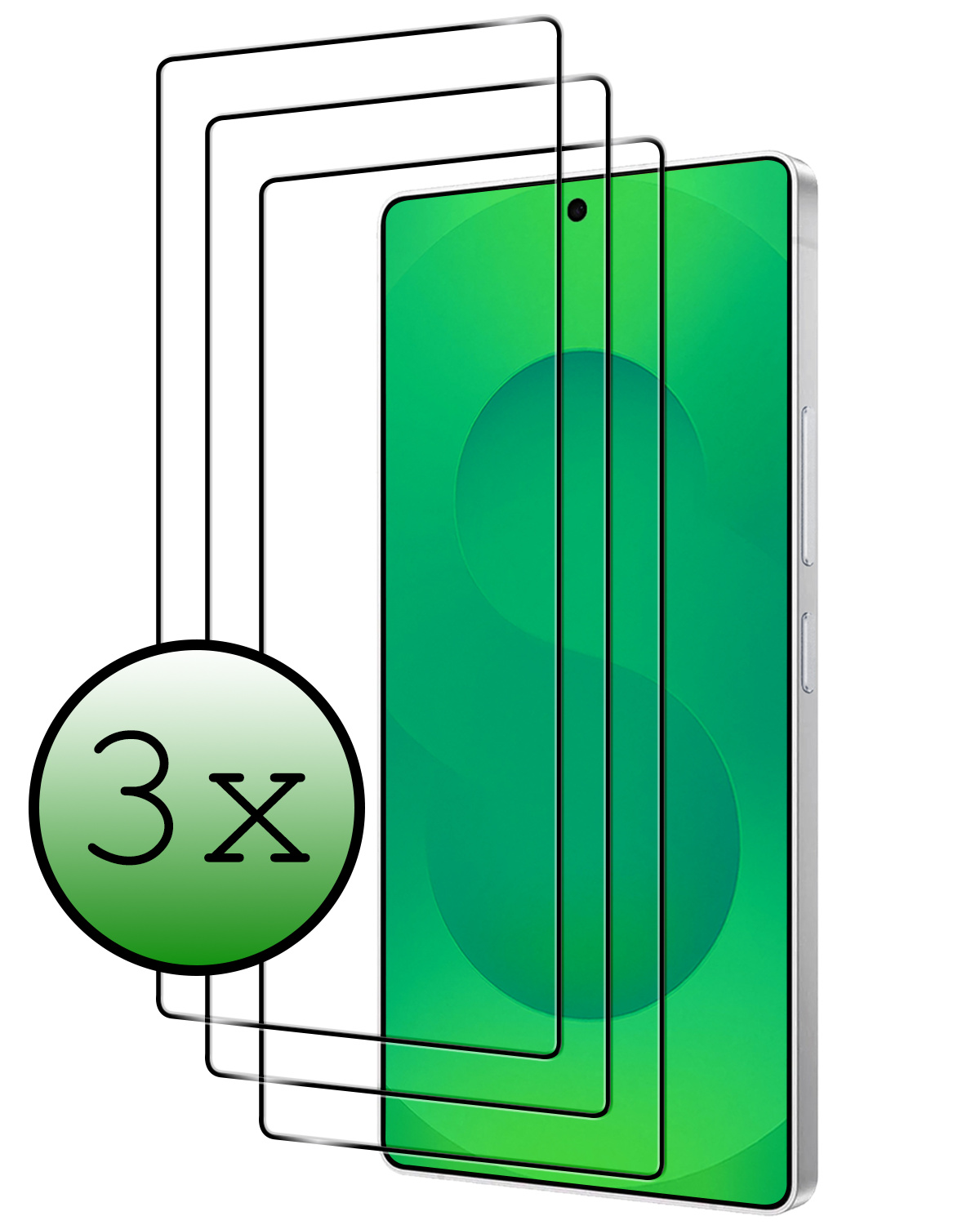 BASEY. BASEY. Samsung Galaxy S25 Ultra Screenprotector Glas Full Cover - 3 PACK