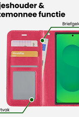 BASEY. BASEY. Samsung Galaxy S25 Ultra Hoesje Bookcase - Donkerroze