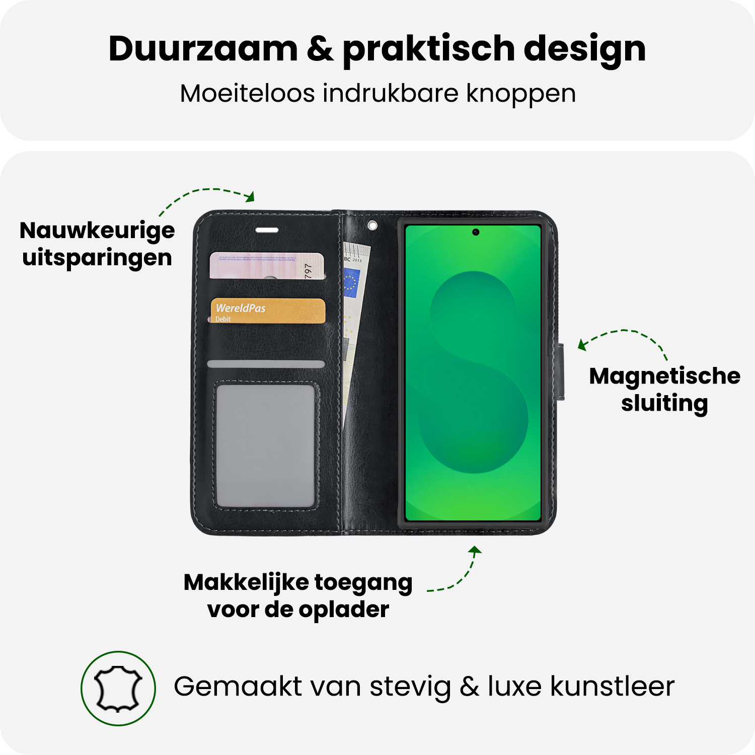 BASEY. BASEY. Samsung Galaxy S25 Ultra Hoesje Bookcase - Zwart