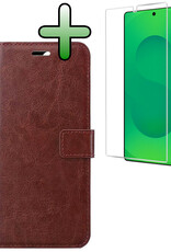 BASEY. BASEY. Samsung Galaxy S25 Ultra Hoesje Bookcase Met Screenprotector - Bruin