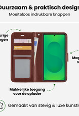 BASEY. BASEY. Samsung Galaxy S25 Ultra Hoesje Bookcase Met Screenprotector - Bruin