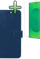 BASEY. BASEY. Samsung Galaxy S25 Ultra Hoesje Bookcase Met Screenprotector - Donkerblauw