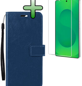 BASEY. BASEY. Samsung Galaxy S25 Ultra Hoesje Bookcase Met Screenprotector - Donkerblauw