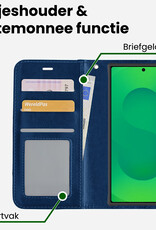 BASEY. BASEY. Samsung Galaxy S25 Ultra Hoesje Bookcase Met Screenprotector - Donkerblauw