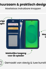 BASEY. BASEY. Samsung Galaxy S25 Ultra Hoesje Bookcase Met Screenprotector - Donkerblauw