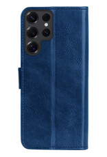 BASEY. BASEY. Samsung Galaxy S25 Ultra Hoesje Bookcase Met Screenprotector - Donkerblauw