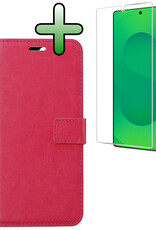 BASEY. BASEY. Samsung Galaxy S25 Ultra Hoesje Bookcase Met Screenprotector - Donkerroze