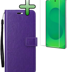 BASEY. BASEY. Samsung Galaxy S25 Ultra Hoesje Bookcase Met Screenprotector - Paars