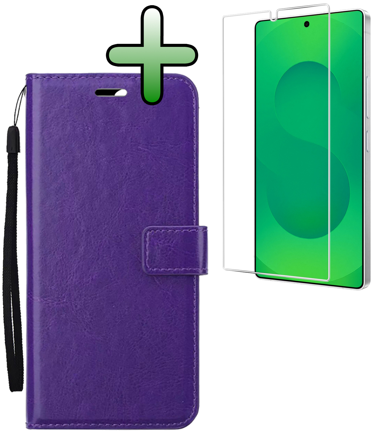 BASEY. BASEY. Samsung Galaxy S25 Ultra Hoesje Bookcase Met Screenprotector - Paars