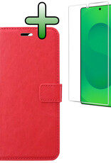 BASEY. BASEY. Samsung Galaxy S25 Ultra Hoesje Bookcase Met Screenprotector - Rood