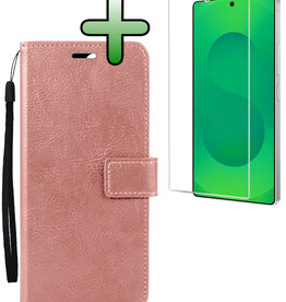 BASEY. BASEY. Samsung Galaxy S25 Ultra Hoesje Bookcase Met Screenprotector - Rose Goud