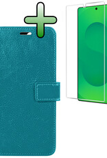 BASEY. BASEY. Samsung Galaxy S25 Ultra Hoesje Bookcase Met Screenprotector - Turquoise
