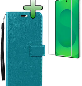 BASEY. BASEY. Samsung Galaxy S25 Ultra Hoesje Bookcase Met Screenprotector - Turquoise