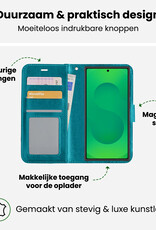 BASEY. BASEY. Samsung Galaxy S25 Ultra Hoesje Bookcase Met Screenprotector - Turquoise