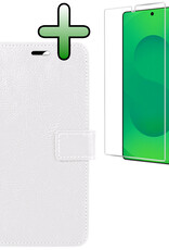 BASEY. BASEY. Samsung Galaxy S25 Ultra Hoesje Bookcase Met Screenprotector - Wit