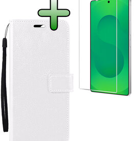 BASEY. BASEY. Samsung Galaxy S25 Ultra Hoesje Bookcase Met Screenprotector - Wit
