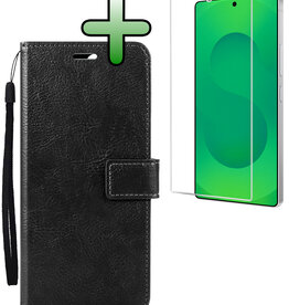 BASEY. BASEY. Samsung Galaxy S25 Ultra Hoesje Bookcase Met Screenprotector - Zwart