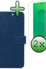 BASEY. BASEY. Samsung Galaxy S25 Ultra Hoesje Bookcase Met 2x Screenprotector - Donkerblauw
