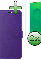 BASEY. BASEY. Samsung Galaxy S25 Ultra Hoesje Bookcase Met 2x Screenprotector - Paars