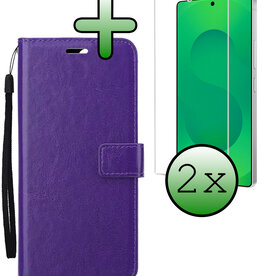 BASEY. BASEY. Samsung Galaxy S25 Ultra Hoesje Bookcase Met 2x Screenprotector - Paars