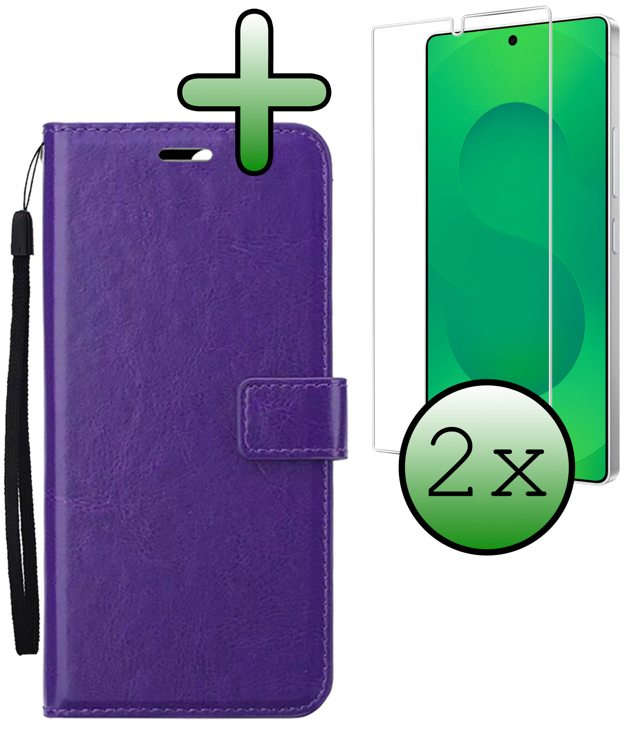 BASEY. BASEY. Samsung Galaxy S25 Ultra Hoesje Bookcase Met 2x Screenprotector - Paars