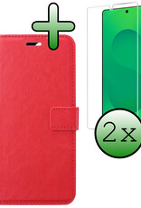 BASEY. BASEY. Samsung Galaxy S25 Ultra Hoesje Bookcase Met 2x Screenprotector - Rood
