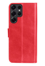 BASEY. BASEY. Samsung Galaxy S25 Ultra Hoesje Bookcase Met 2x Screenprotector - Rood