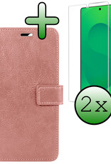 BASEY. BASEY. Samsung Galaxy S25 Ultra Hoesje Bookcase Met 2x Screenprotector - Rose Goud