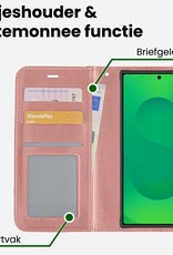 BASEY. BASEY. Samsung Galaxy S25 Ultra Hoesje Bookcase Met 2x Screenprotector - Rose Goud